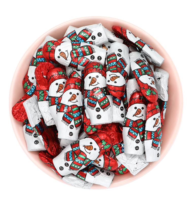 Chokolade snemænd jul  indpakket slik bland selv slik online hurtig levering